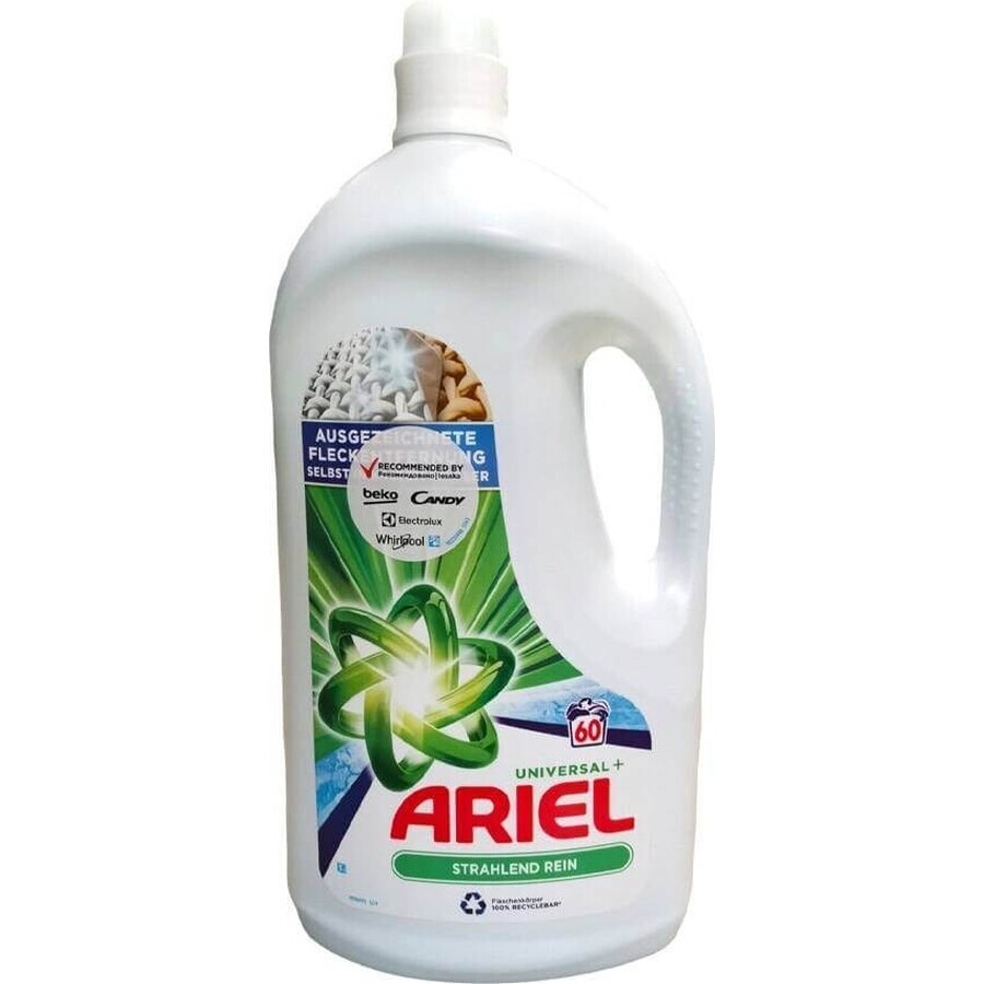 ARIEL GEL 3L / 60PD BRILLIANT CLEAN UNIVERSAL+ 1×3000 ml, gel de lavado