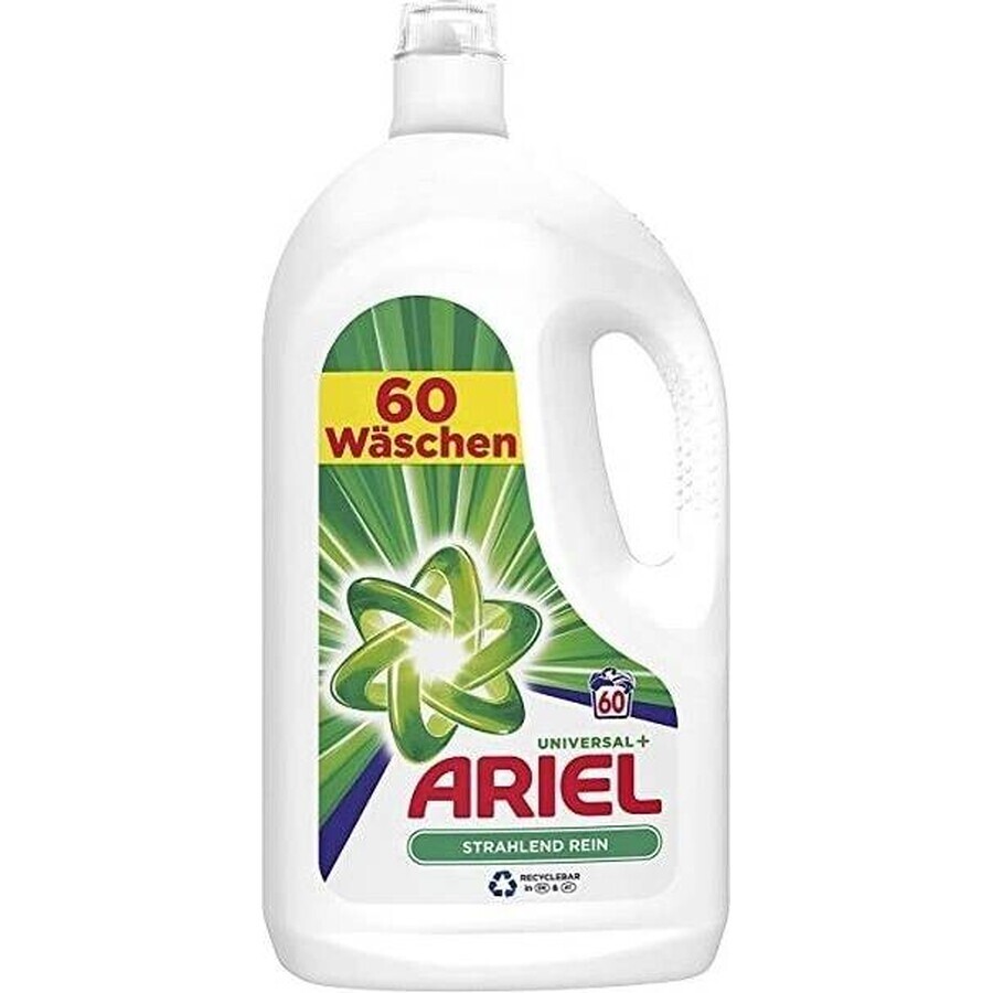 ARIEL GEL 3L / 60PD BRILLIANT CLEAN UNIVERSAL+ 1×3000 ml, gel de lavado