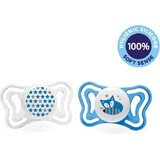 CHICCO Physio Light chupete de silicona para niño - estrella/zorro 2 piezas, 6-16 m + 1×2 piezas, chupete ortodóntico