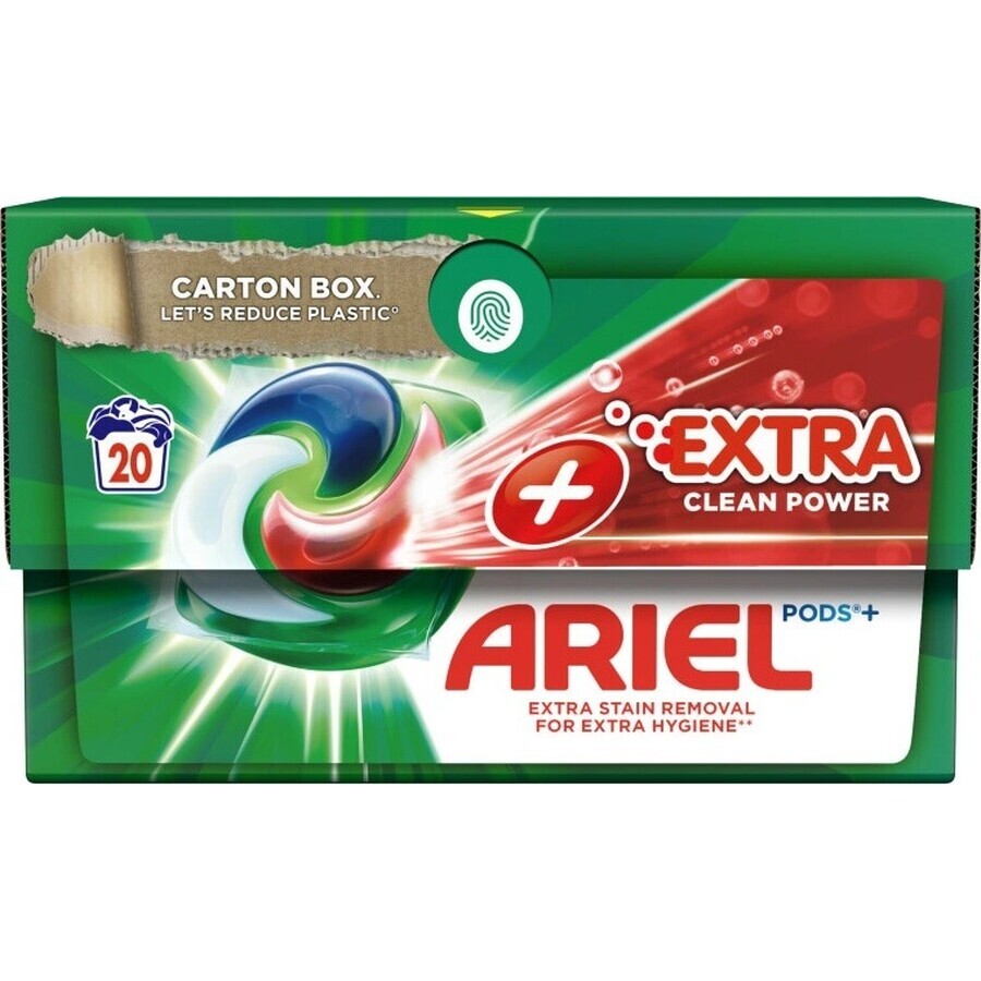 Ariel All-in-1 PODS All-in-1 PODS Extra Clean, Cápsulas de Gel de Lavado, 20 lavados 1×20pcs, Cápsulas de Gel de Lavado