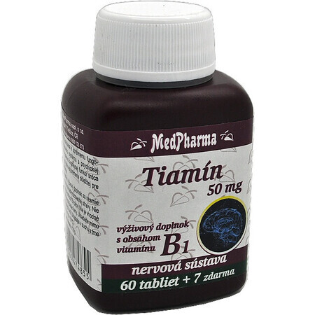 MedPharma TIAMINE 50 mg (vitamine B1) 1×67 tbl, 60+7 gratuit