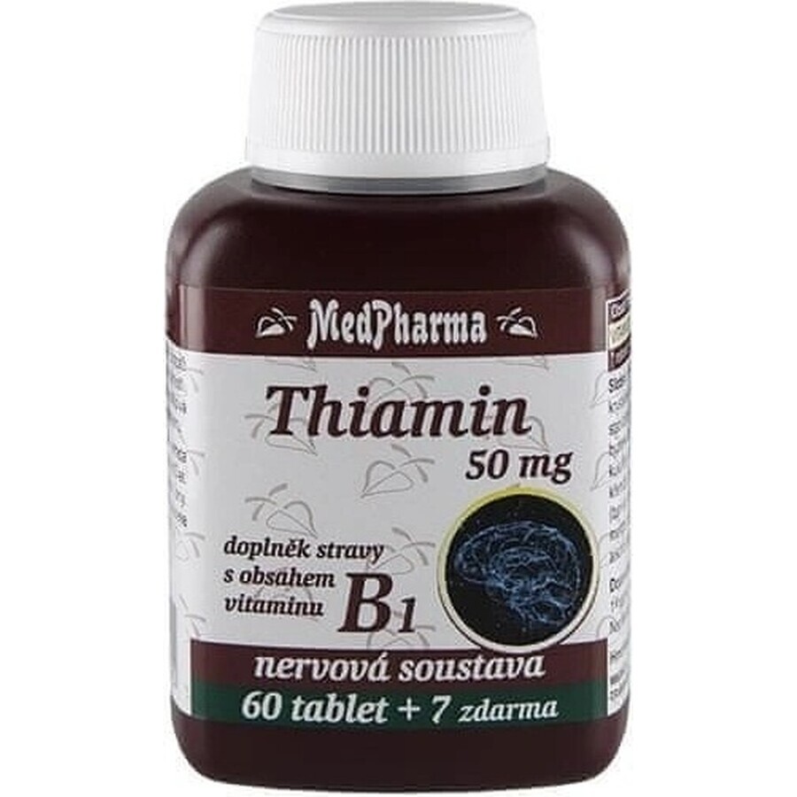 MedPharma TIAMINE 50 mg (vitamine B1) 1×67 tbl, 60+7 gratuit