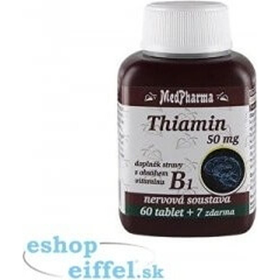 MedPharma TIAMINE 50 mg (vitamine B1) 1×67 tbl, 60+7 gratuit