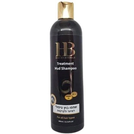 HB Dead Sea Minerals Shampooing à la boue de la mer morte pour les cheveux 400ml 1×400 ml, shampooing