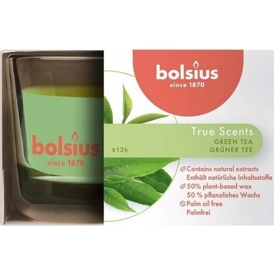 Bolsius Aromatic 2.0 Lumânare parfumată din sticlă cu ceai verde 1×1 buc, dimensiune 80 x 50 mm