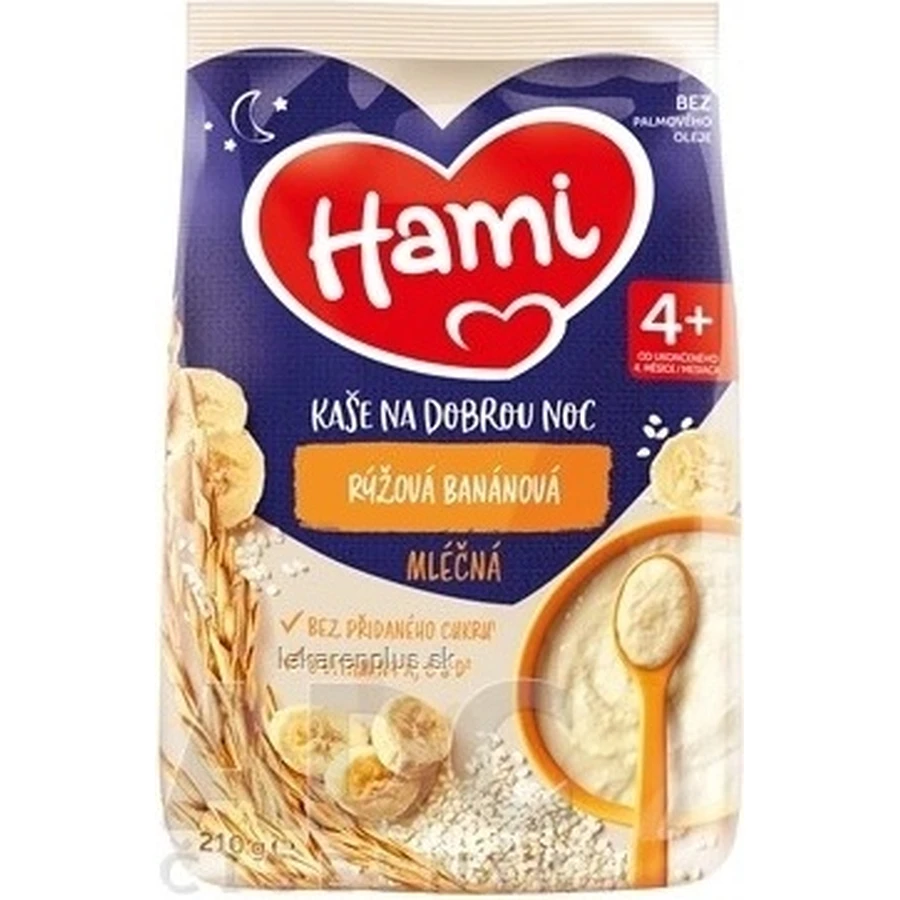 HAMI Kaszka ryżowa z bananami 1×210 g, kaszka ryżowa: ceny i cechy