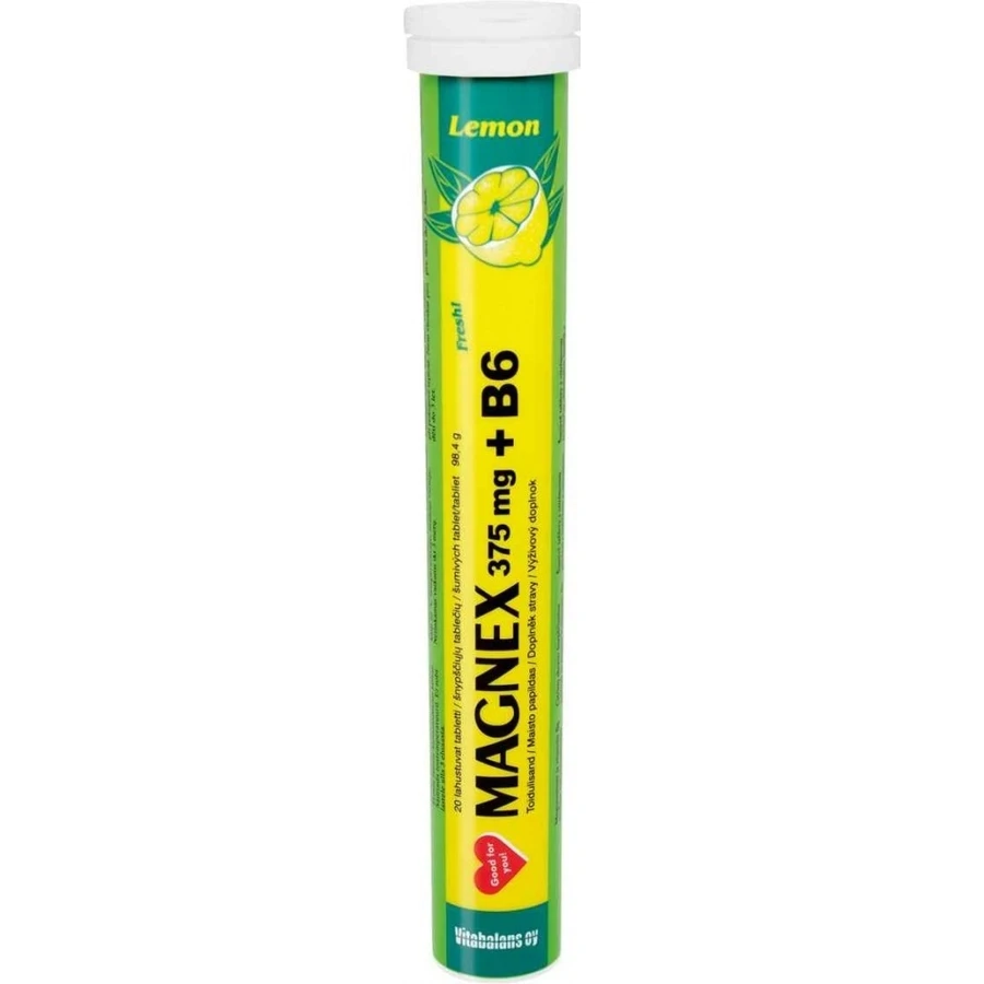Vitabalans MAGNEX 375 mg + B6 efervescent 1×20 tbl, magneziu + B6 pentru sportivi