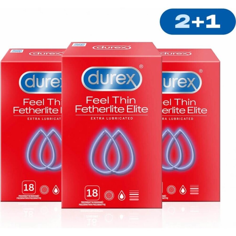 DUREX Feel Thin Extra Lubricado paquete 1×54 uds, preservativos