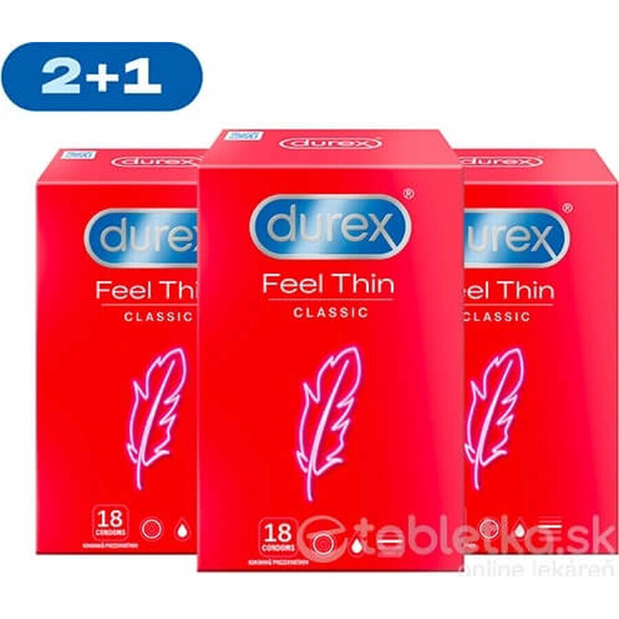 DUREX Feel Thin Extra Lubricado paquete 1×54 uds, preservativos