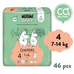 Muumi Baby 4 Maxi 7-14 kg, pannolini bio 46 pz 1×46 pz, pannolini bio