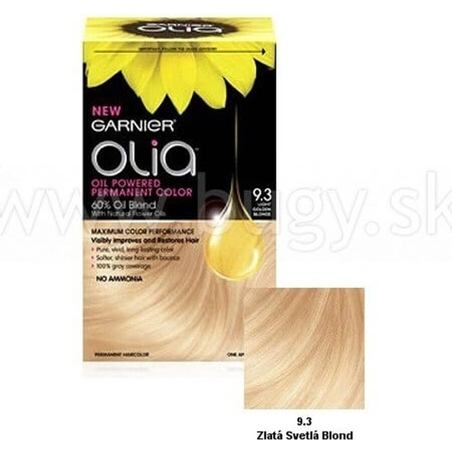 Garnier Olia Colore Permanente per Capelli 9.3 Oro Biondo Chiaro 1×1 set, colore permanente per capelli