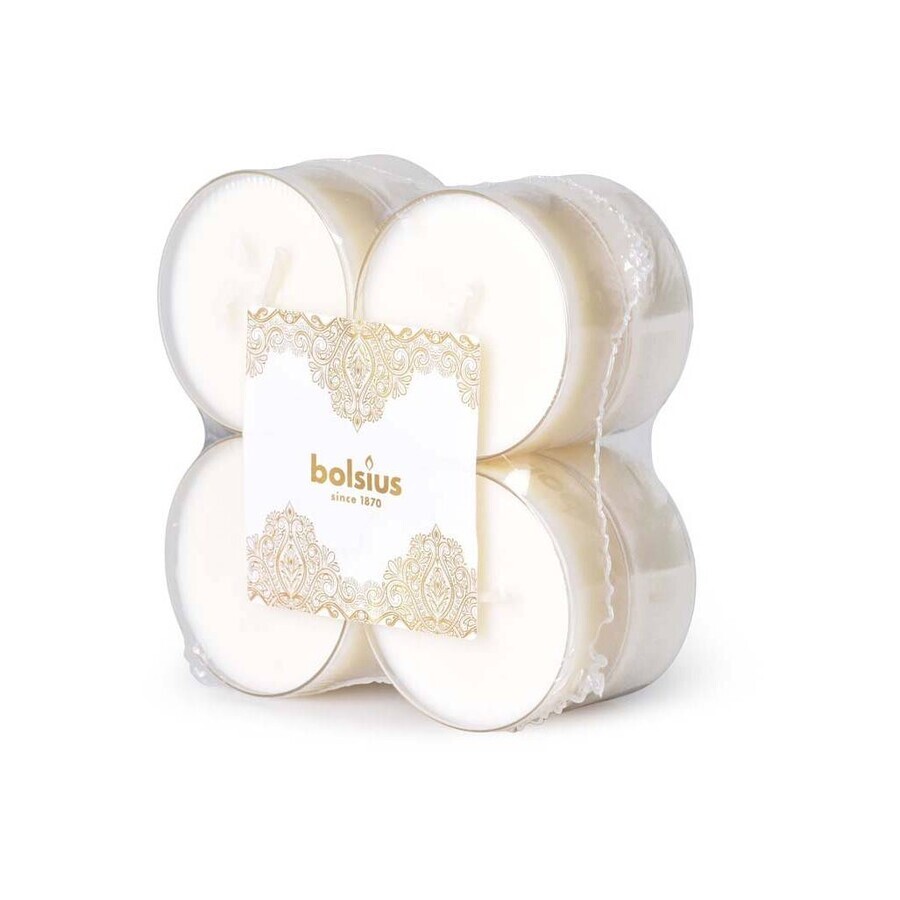 Bolsius Tea Maxi Golden Lace Velas perfumadas Golden Lace 1×8 unidades, velas blancas