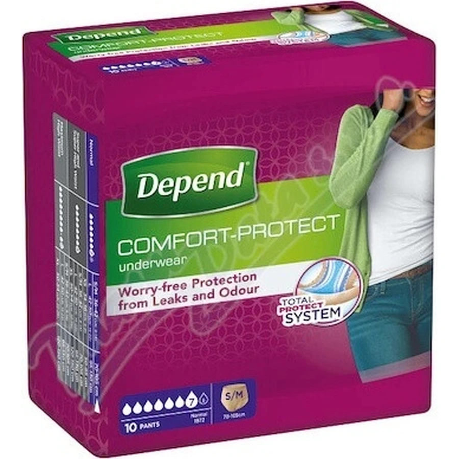 DEPEND NORMAL S/M pour femmes 1×10 pcs, culotte extensible