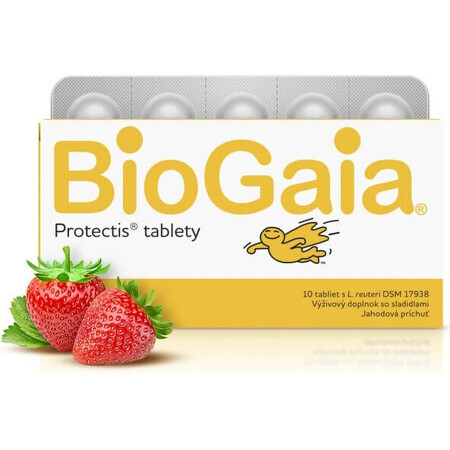 BioGaia ProTectis 1×10 unidades, comprimidos masticables - sabor fresa