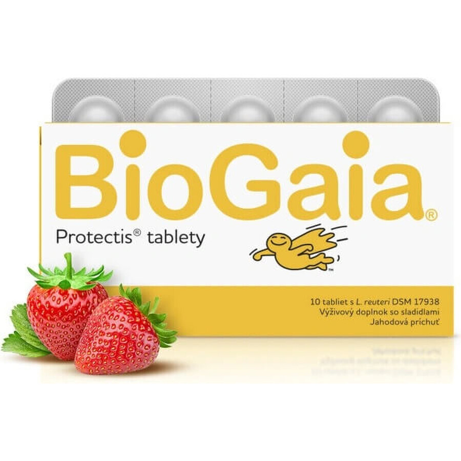 BioGaia ProTectis 1×10 unidades, comprimidos masticables - sabor fresa