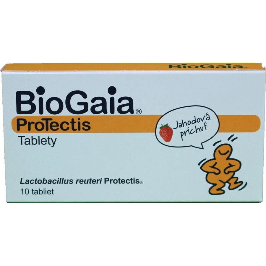 BioGaia ProTectis 1×10 unidades, comprimidos masticables - sabor fresa