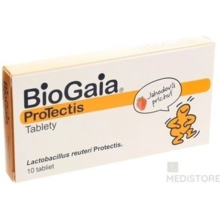 BioGaia ProTectis 1×10 unidades, comprimidos masticables - sabor fresa