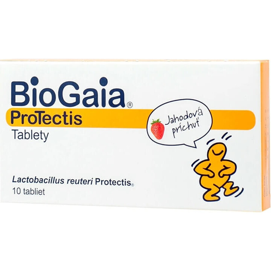 BioGaia ProTectis 1×10 unidades, comprimidos masticables - sabor fresa