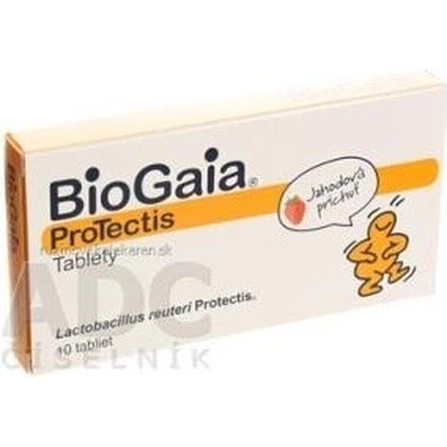 BioGaia ProTectis 1×10 unidades, comprimidos masticables - sabor fresa