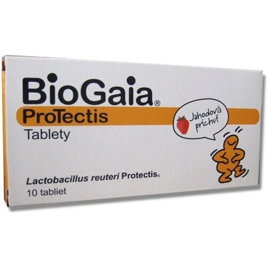 BioGaia ProTectis 1×10 unidades, comprimidos masticables - sabor fresa