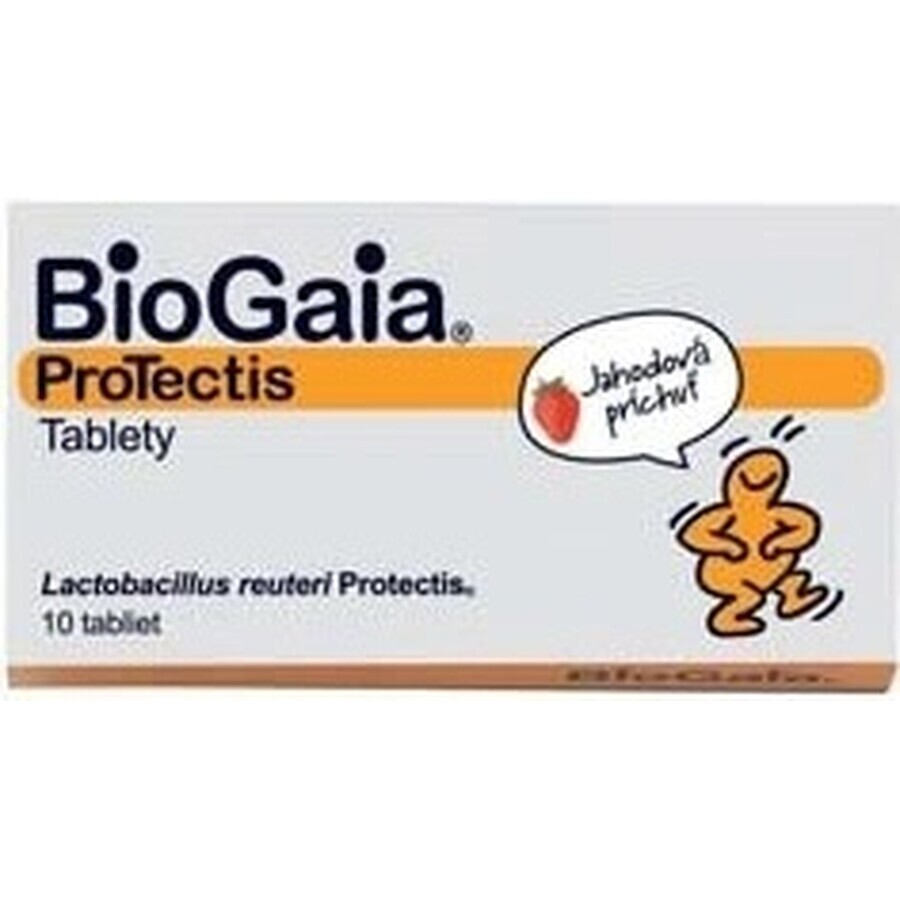 BioGaia ProTectis 1×10 unidades, comprimidos masticables - sabor fresa