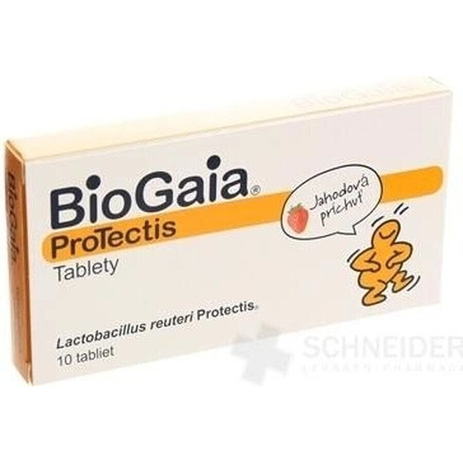 BioGaia ProTectis 1×10 unidades, comprimidos masticables - sabor fresa