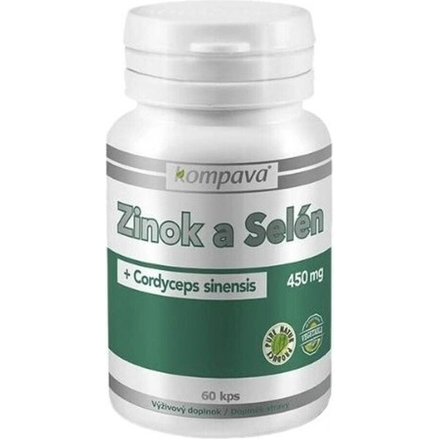 Kompava Zinc + Seleniu + Cordyceps Sinensis 1×60 cps, supliment alimentar