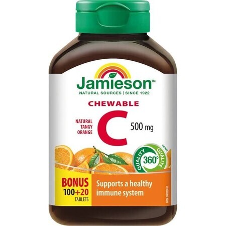 JAMIESON VITAMINA C 500 mg mezcla 1×120 tbl, VITAMINA C, mezcla