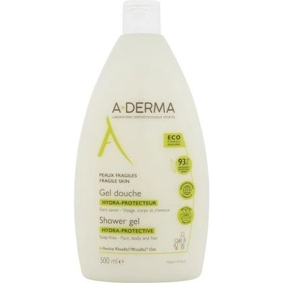 A-DERMA HYDRA-PROTECTEUR HYDRATING SHOWER GEL 1×500 ml, seifenfreies, feuchtigkeitsspendendes Duschgel