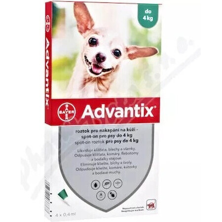 Advantix Spot-on für Hunde bis zu 4 kg 4×0,4 ml, Pipette