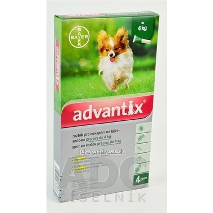 Advantix Spot-on für Hunde bis zu 4 kg 4×0,4 ml, Pipette