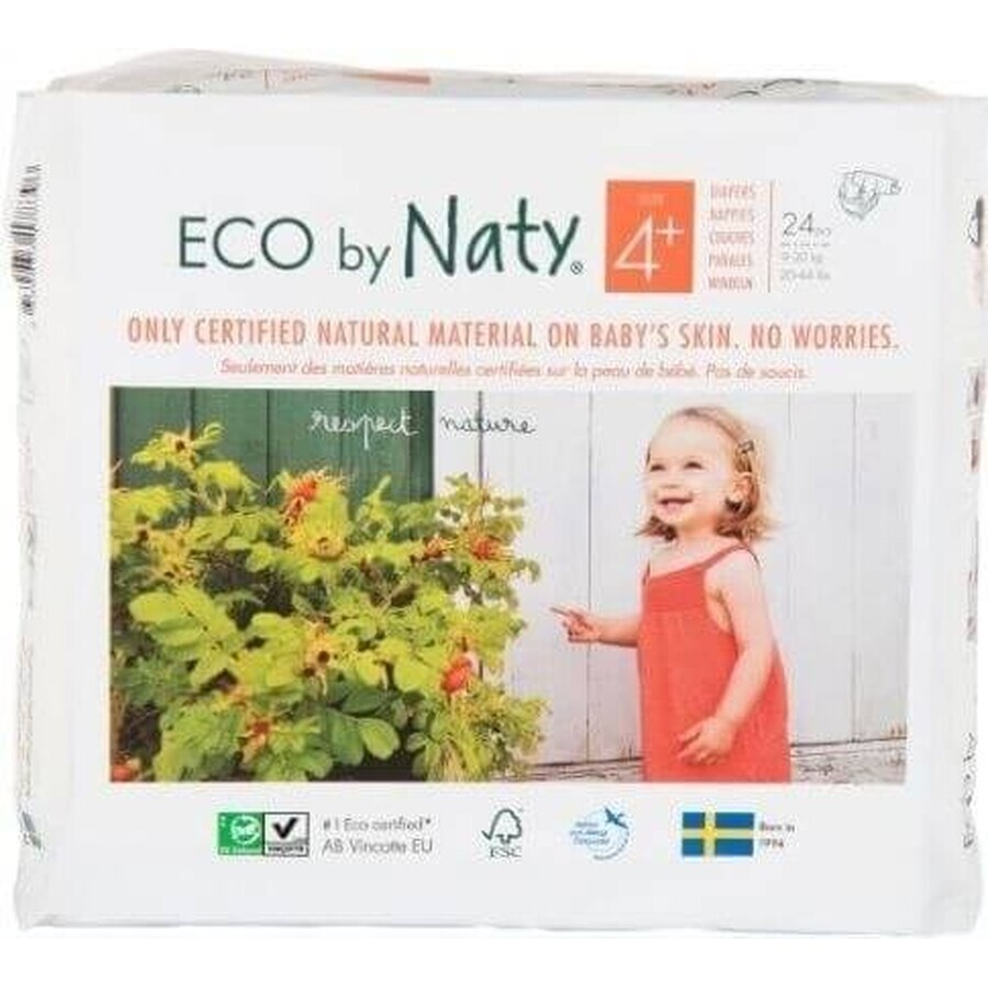 ECO BY NATY Disposable diapers 4+ (9-20 kg) 24 pcs 1×24 pcs