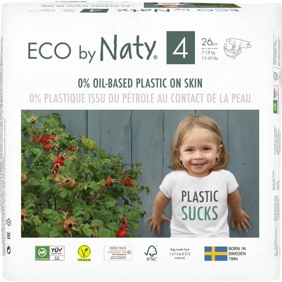 ECO BY NATY Disposable diapers 4+ (9-20 kg) 24 pcs 1×24 pcs