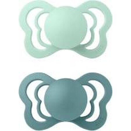 BIBS Couture natural rubber orthodontic pacifier 2 pcs 1×1 pc - size 2, northern mint / sea islander