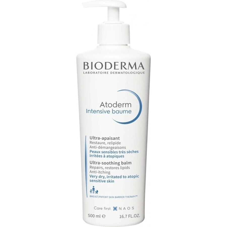 BIODERMA Atoderm Atoderm Bálsamo corporal emoliente intensivo 1×500 ml, bálsamo corporal para pieles atópicas y muy secas