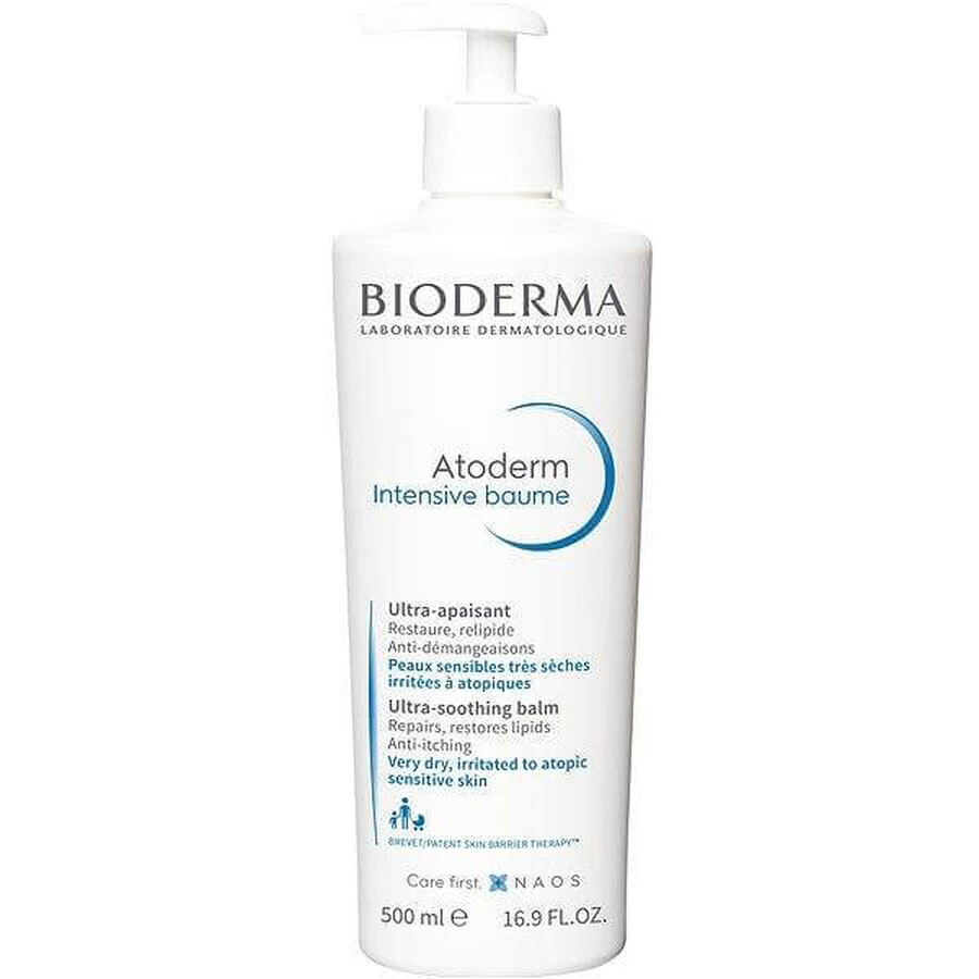 BIODERMA Atoderm Atoderm Bálsamo corporal emoliente intensivo 1×500 ml, bálsamo corporal para pieles atópicas y muy secas