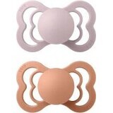 Chupete de caucho natural BIBS Supreme 2 uds. 1×1 BIBS 1 ud. - talla 1, ciruela/rosa melocotón