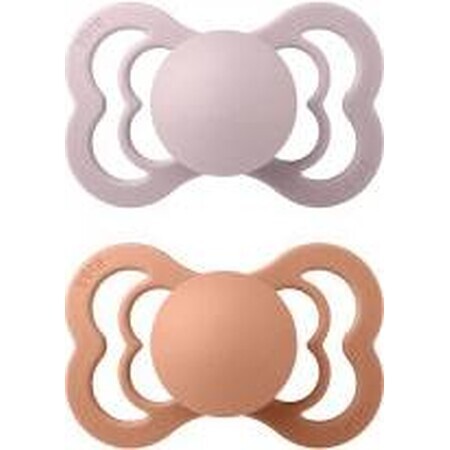 BIBS Suprême sucette en caoutchouc naturel 2 pcs 1×1 BIBS 1 pc - taille 1, prune/rose pêche