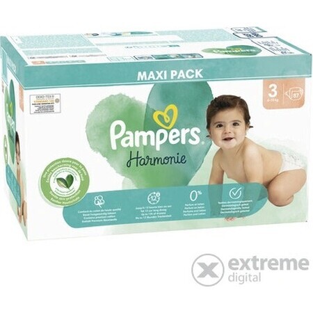 PAMPERS HARMONIE BABY DIAPERS V.3 6-10KG 87KS 1×87 pcs, pañales talla 3