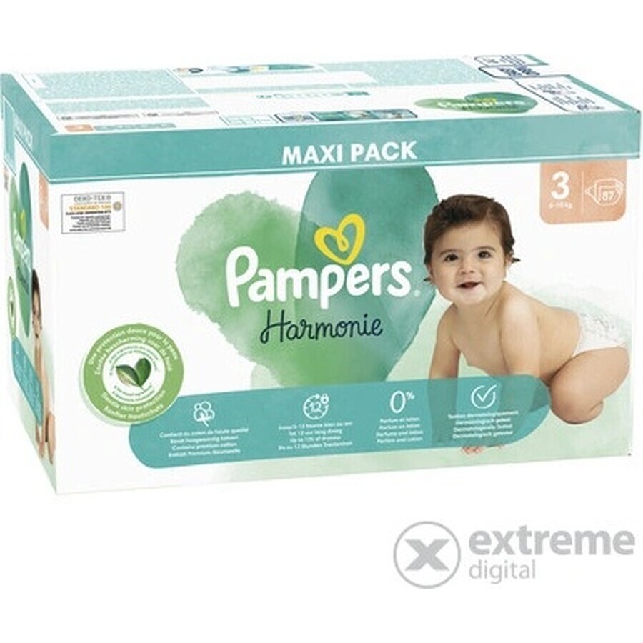 PAMPERS HARMONIE BABY DIAPERS V.3 6-10KG 87KS 1×87 pcs, pañales talla 3