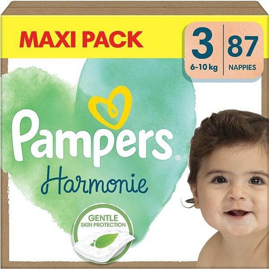 PAMPERS HARMONIE BABY DIAPERS V.3 6-10KG 87KS 1×87 pcs, pañales talla 3