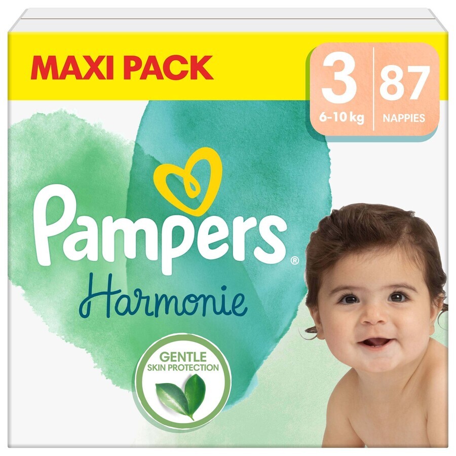 PAMPERS HARMONIE BABY DIAPERS V.3 6-10KG 87KS 1×87 pcs, pañales talla 3