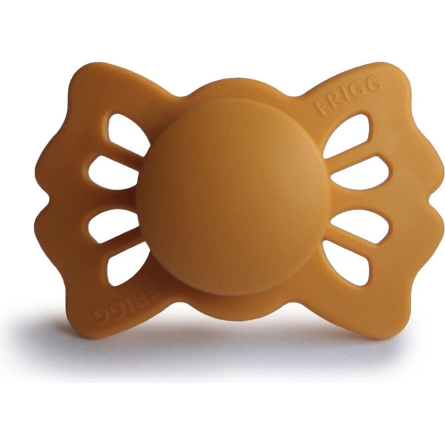 FRIGG Lucky symmetric silicone pacifier Honey Gold, 0-6m 1×1 pc, silicone pacifier