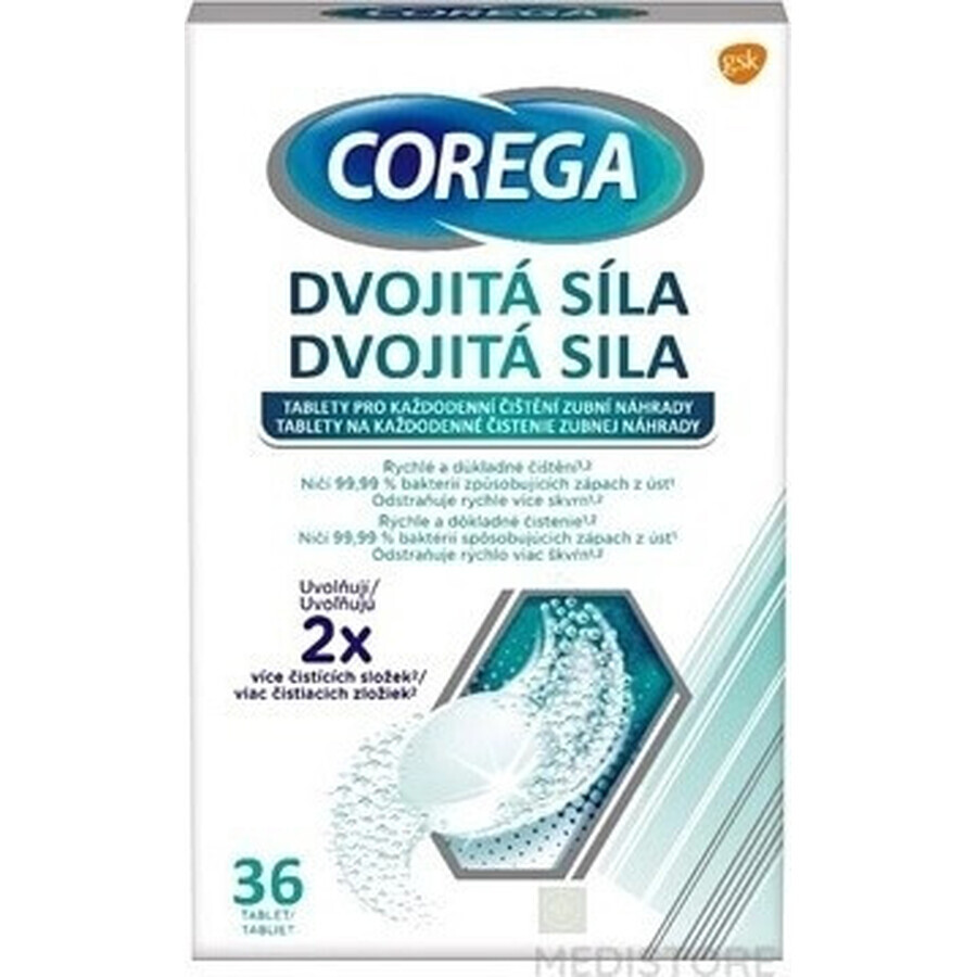 COREGA Double Strength 1x36 pcs, tablets for cleaning dentures