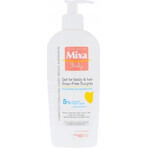 Mixa Baby Surgras Gel lavante sin jabón para cuerpo y cabello 1×250 ml, gel lavante para bebés