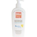 Mixa Baby Surgras Gel lavante sin jabón para cuerpo y cabello 1×250 ml, gel lavante para bebés