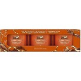 Yankee Candle 3x Sparkling Cinnamon 3x37 g candela votiva in vetro, candela profumata