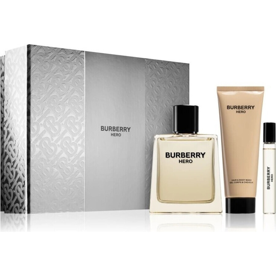 Burberry Hero 1×1 set, 100ml eau de toilette + 75ml douchegel + 10ml eau de toilette