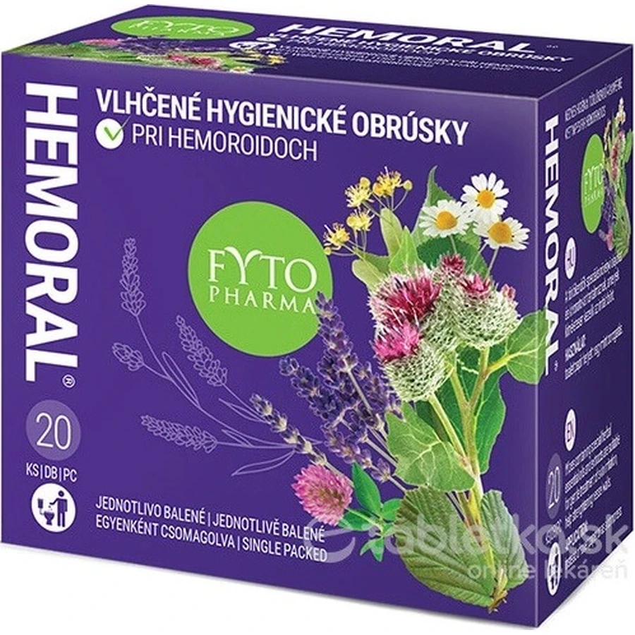 Șervețele umede FYTO HEMORAL 1×20 buc, șervețele umede