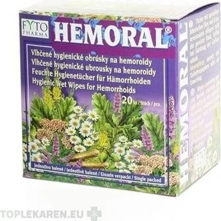 Șervețele umede FYTO HEMORAL 1×20 buc, șervețele umede
